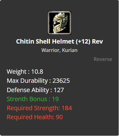 Chitin Shell Helmet +12 (Reverse)