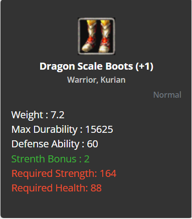 Dragon Scale Boots +1